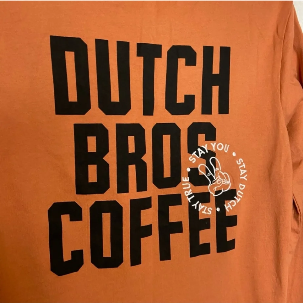 Dutch Bros Orange Long Sleeve Crewneck Tshirt Women's Medium - Picture 4 of 6